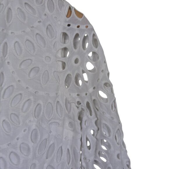 Ann Taylor Scallop Eyelet Shift Dress White Size 6 - Picture 7 of 14